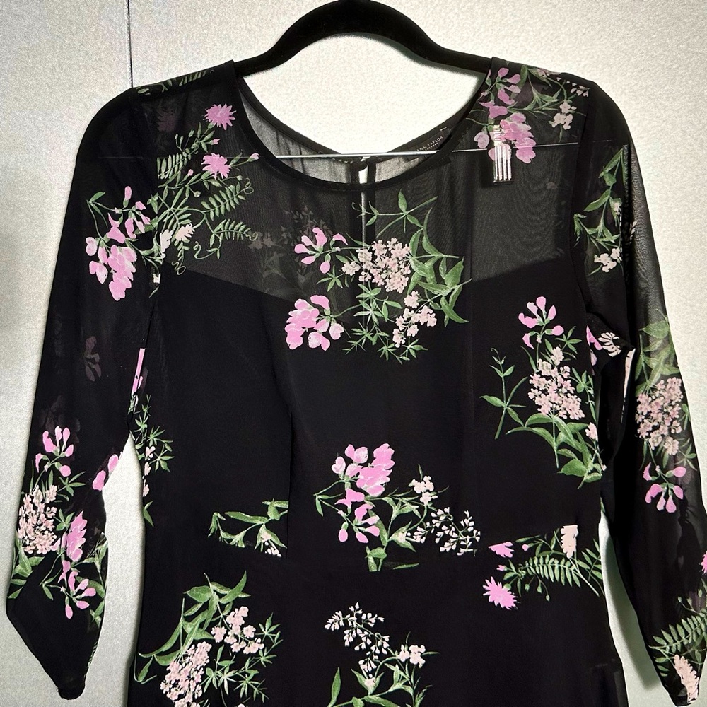 Black with lilac color flower. Ann Taylor Factory size 0